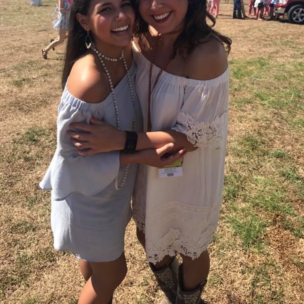 Off the shoulder white dress